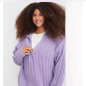 Aerie Lavender V-Neck Sweater